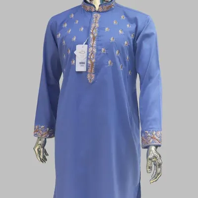 Steel Blue Zardozi Panjabi